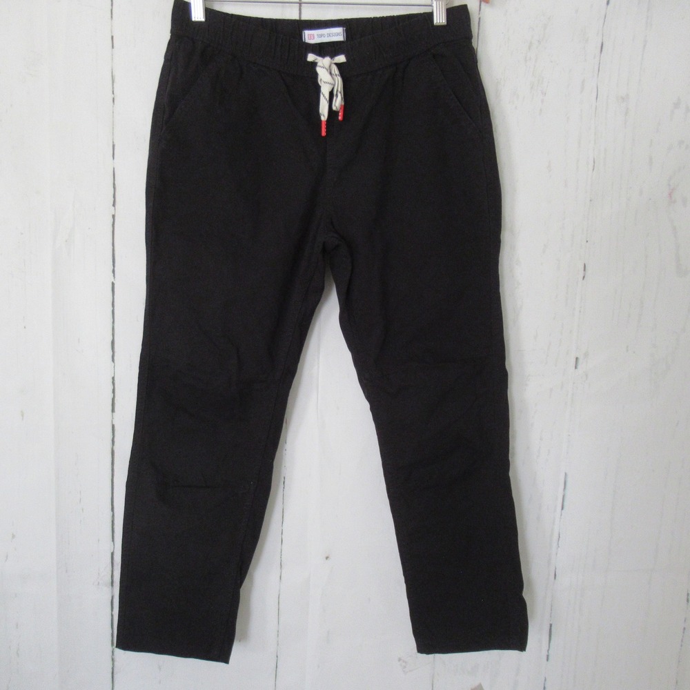 Topo Designs Pants M Womens Black Dirt Granola Girl Pull On Crop Organic Cotton